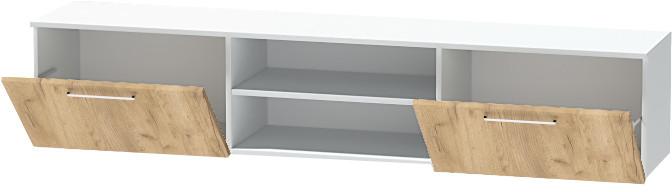 Тумба-2 под ТВ подвесная "Иннэс-7", Белый/Крафт золотой