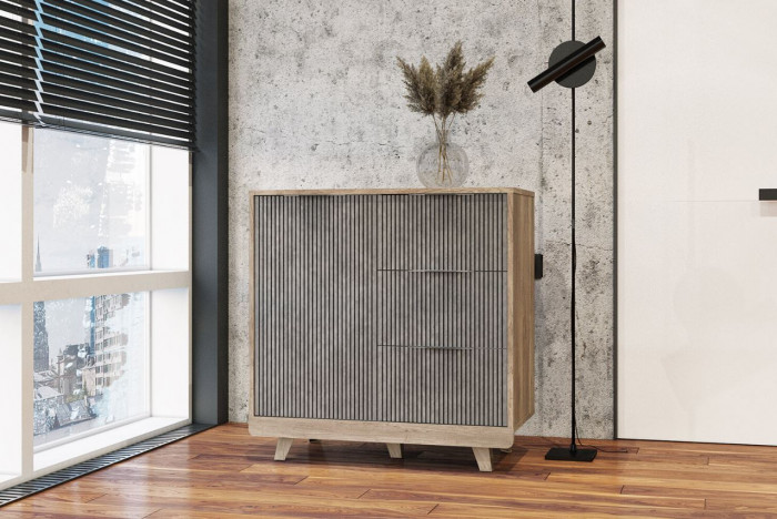 Комод "Мегаполис" КМ-12 Дуб каньон/М25 бетон графит