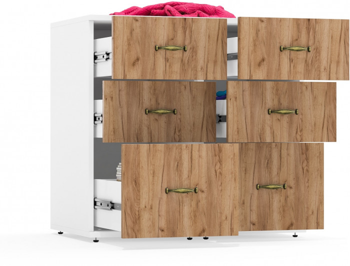 Лидер-8 Тумба МД 3.16 2 шт., цвет белый шагрень/крафт золото, ШхГхВ 80х50х75 см., универсальная сборка