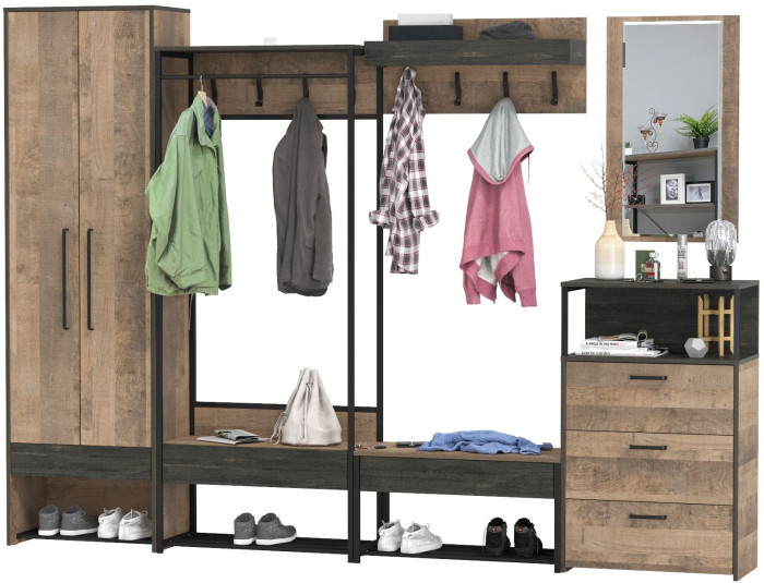 Трувор Прихожая 244, дуб гранж песочный/интра