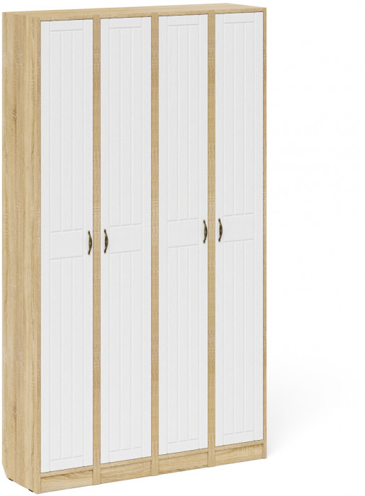 Прихожая П-6 Пенал 4 штуки, цвет дуб сонома/фасады МДФ белое дерево фрезеровка прованс, ШхГхВ 60х35х210 см., универсальная сборка