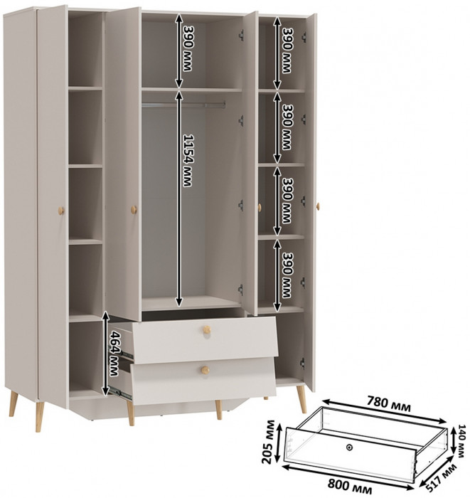 Афина Спальня 33-1400, кашемир серый