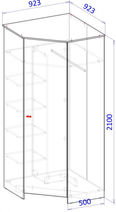 Шкаф угловой Теодора, Белый