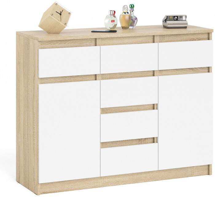 Мори Комод МК1200.4, дуб сонома/белый