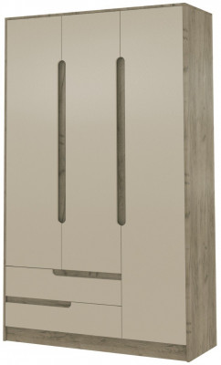 Шкаф 3-х створчатый Гавана, Крафт серый/Кашемир