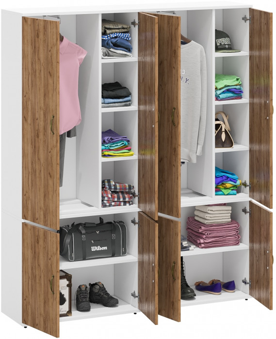 Лидер-8 Шкаф МД 20Б 2 шт., белый шагрень/крафт золото