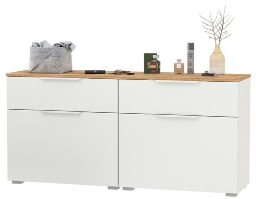 Октава 16.127 Тумба для обуви + 16.127 Тумба для обуви, белый шагрень/дуб крафт золотой/фасады МДФ белый шагрень