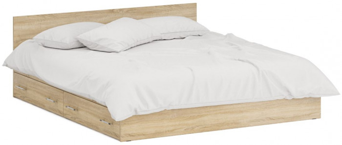 Кровать с ящиками 1800 + Пенал Стандарт, дуб сонома