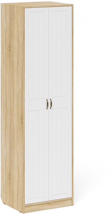 Прихожая П-6 Компоновка № 31, дуб сонома/фасады МДФ белое дерево фрезеровка прованс