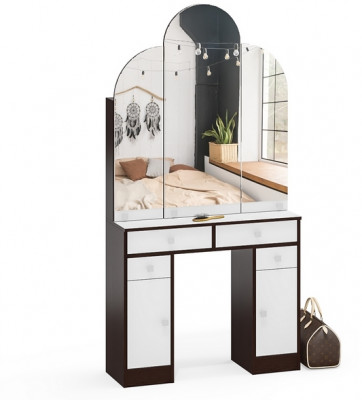 Туалетный столик Трельяж МД №2, венге/белый шагрень