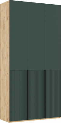 Марвэл Шкаф 3-х створчатый 1200, Браш Мени Грин, Дуб Крафт
