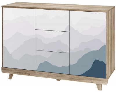 Комод "Мегаполис" КМ-15 Дуб каньон/фотопечать "Аква"