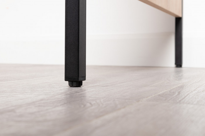 Брюс Стол письменный 12.157 + Стол письменный 12.157, цвет чёрный/Battle rock Santiago/столешница МДФ ель карпатская, ШхГхВ 260х62,6х75 см., ун. сб.