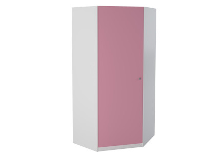 Шкаф угловой Белый/Розовый