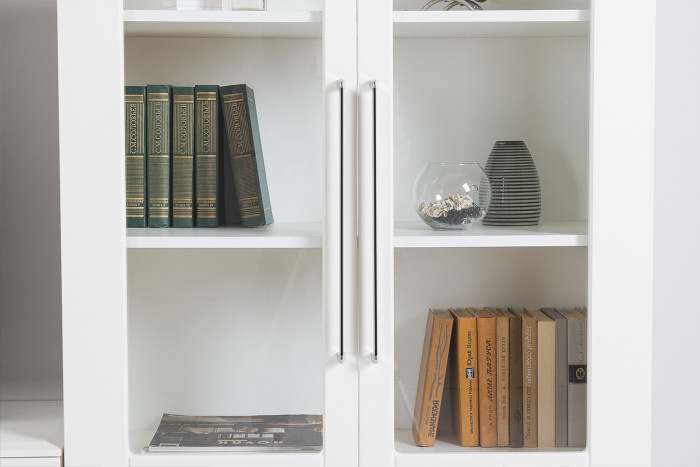 Валенсия Гостиная № 112, ЛДСП белый шагрень/МДФ белый шагрень