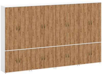 Лидер-8 Шкаф МД 20Б 4 шт., белый шагрень/крафт золото