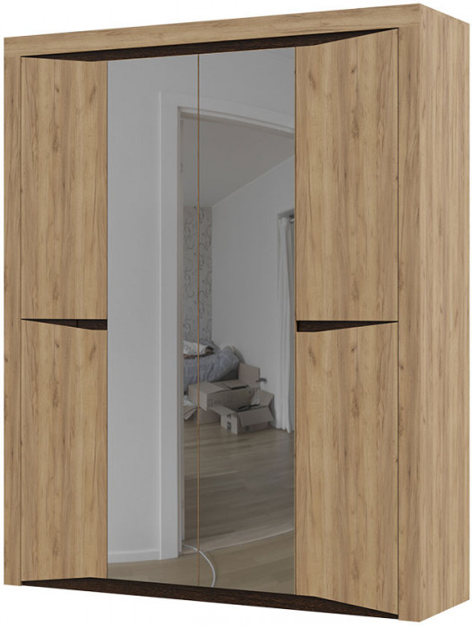 Спальня "Паола" ШК 703 (1780х2200х532 мм) дуб крафт золото