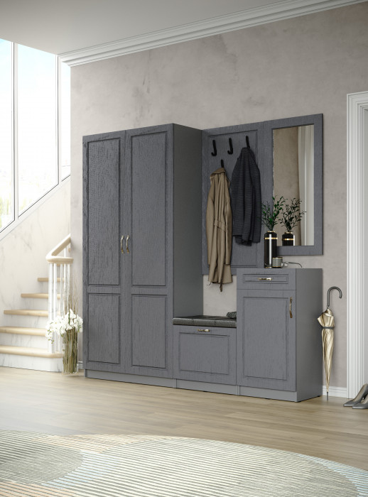 Модульная прихожая Апполия, Графит/Лунный кратер