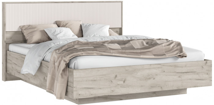 Кровать парящая с ортопед. основанием Марвэл 1,6м с подсветкой, Крафт серый/Кашемир