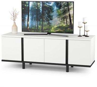 Тумба под ТВ Квадро 13.276, белый шагрень(ЛДСП 16 мм. и 22 мм.)/чёрный(ЛДСП 22 мм.)