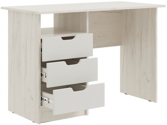 Юниор-4 Стол с ящиками (Шарли пинк, Крафт белый)