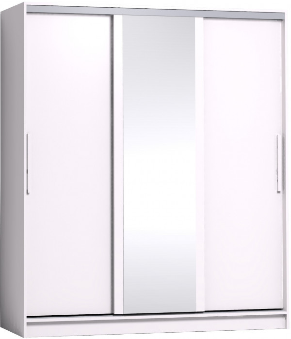 Шкаф-купе с зеркалом Стрике 1800 Белый