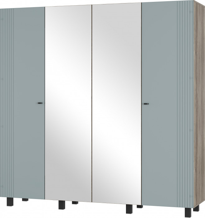 Шкаф 4-х створчатый "Олива" ШК-13 Дуб каньон/МФ11 Шарли бриз