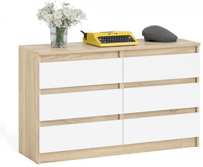Мори Комод МК1200.6, дуб сонома/белый