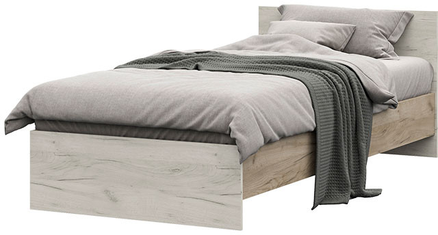 КР 555 Бася ЛДСП кровать 900 дуб крафт серый/дуб крафт белый