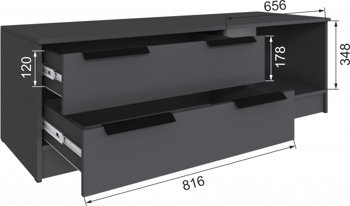 Тумба под ТВ Мадрид (1,5), Графит серый