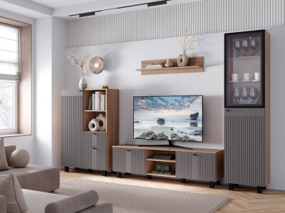 Гостиная "Олива" композиция 1 дуб каньон/МФ14 муссон софт