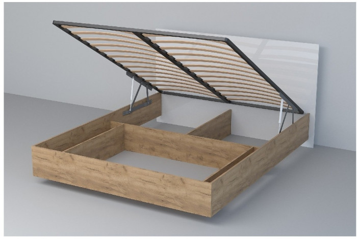 Кровать 1,6 арт.031 (ЛДСП) ПМ (Бетон Светлый/Камень Темный)