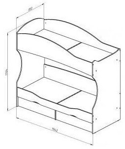 Дельта-20 Кровать двухъярусная 80х190 без лестницы