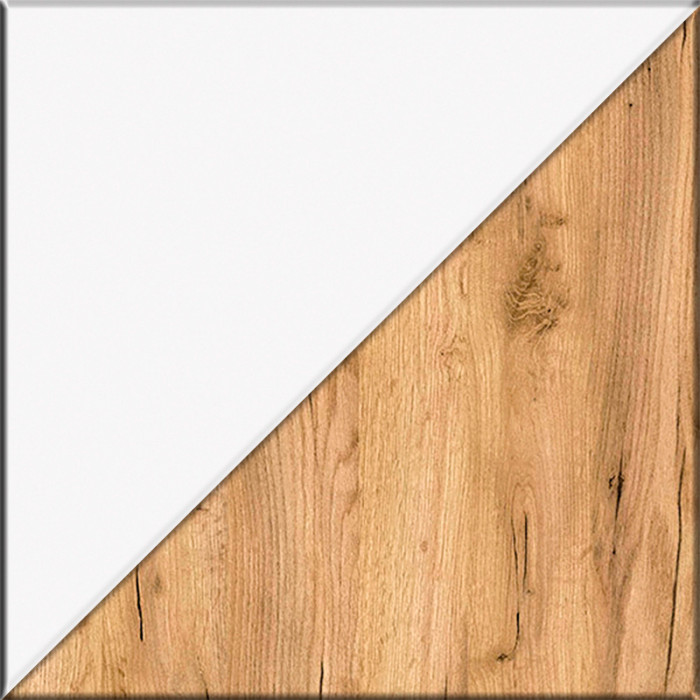 Октава Прихожая 28, цвет белый шагрень/дуб крафт золотой/фасады МДФ белый шагрень, ШхГхВ 193,7х35,4х197,6 см., универсальная сборка