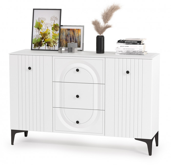 Валенсия Гостиная № 116, ЛДСП белый шагрень/МДФ белый шагрень