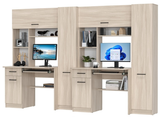 Два стола рабочих 6-0603ТМяс.св Альфа, ясень шимо светлый