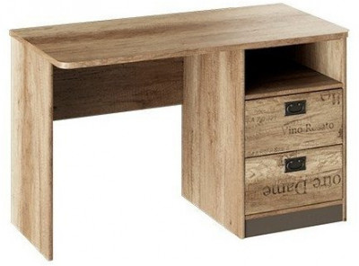 Пилигрим ТД-276.15.02 Стол с ящиками (Дуб Каньон светлый, Фон серый)