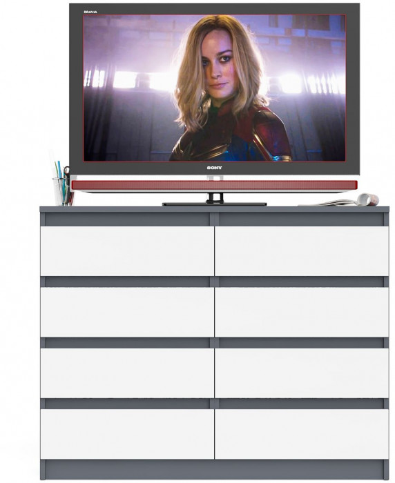 Мори Комод МК1200.8, графит/белый