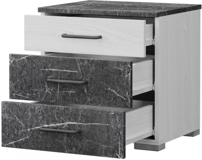 Модульная спальня "Теана", набор 2, Крафт серый/МДФ светло-серый