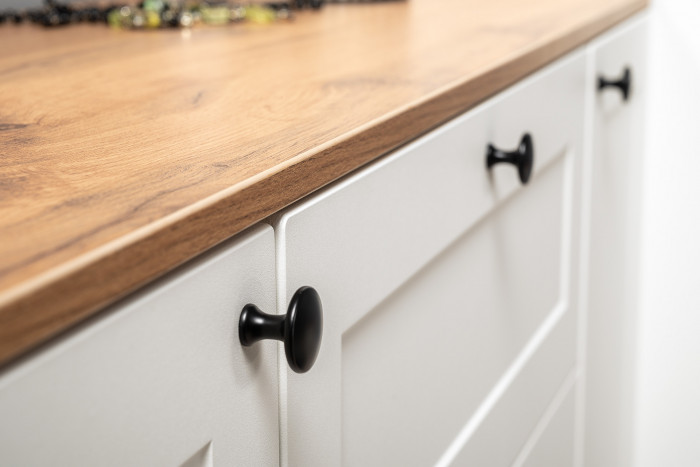 Остин 16.221 Комод + 17.03 Зеркало, белый шагрень/дуб крафт золотой