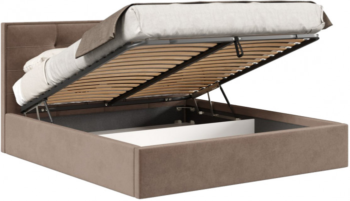 Кровать с подъёмным механизмом 1600 Римини, какао 019