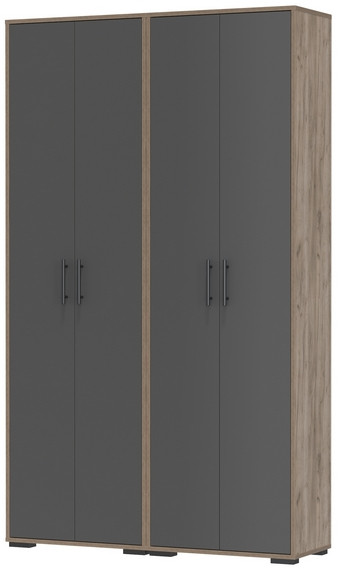 Два шкафа для одежды Домино 2-3430дкт/граф цвет дуб крафт табачный/графит