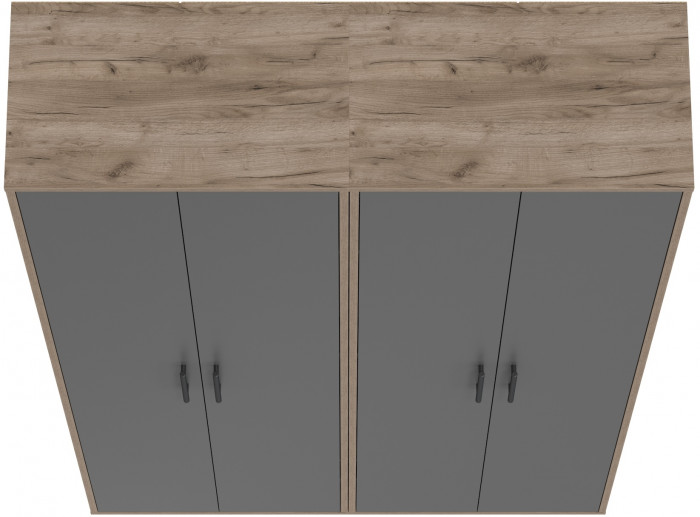 Два шкафа для одежды Домино 2-3430дкт/граф цвет дуб крафт табачный/графит