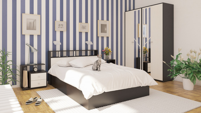 Камелия Шкаф 4-х створчатый, венге/дуб лоредо