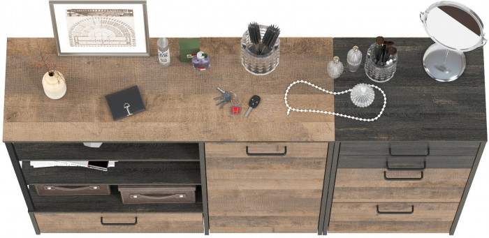 Трувор 13.241.06 Тумба для обуви + 13.307.01 Комод, дуб гранж песочный/интра