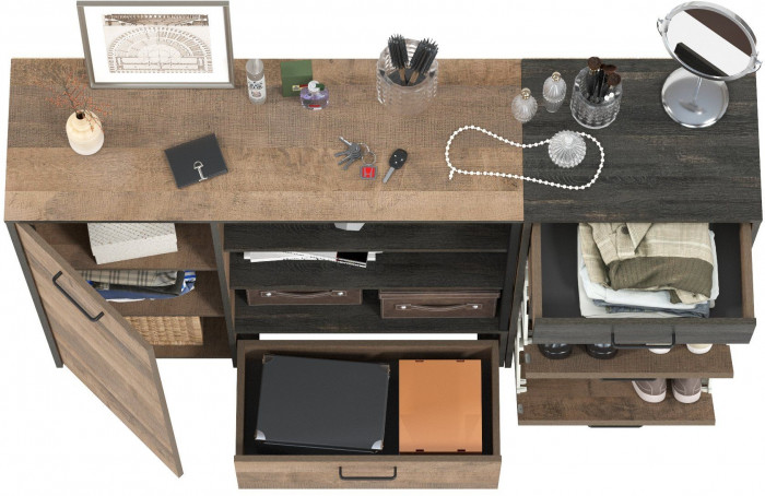 Трувор 13.241.06 Тумба для обуви + 13.307.01 Комод, дуб гранж песочный/интра