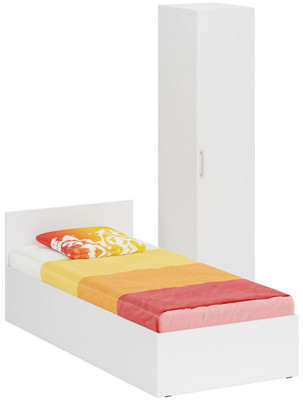 Кровать 0900 + Пенал Стандарт, белый