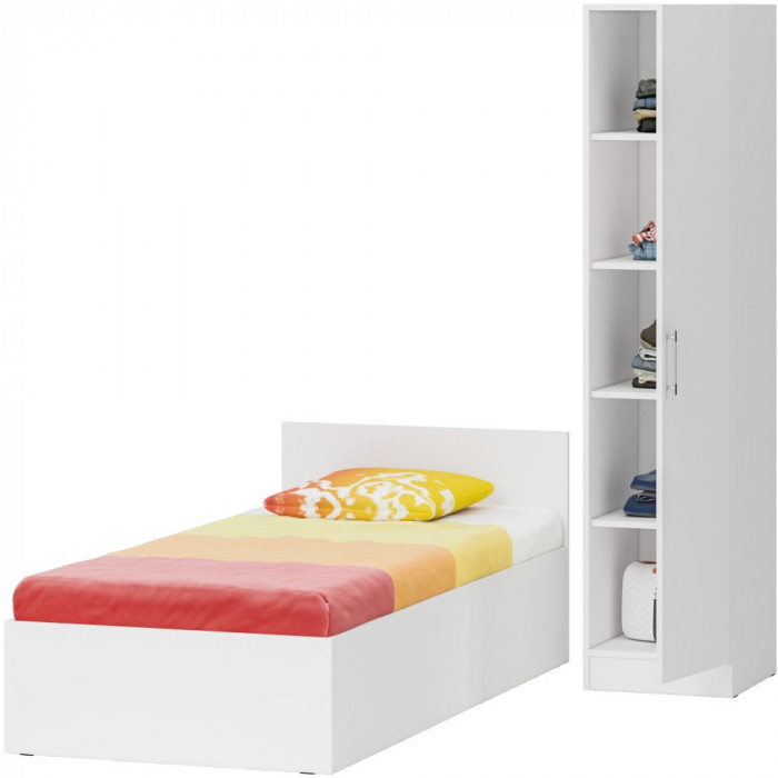 Кровать 0900 + Пенал Стандарт, белый