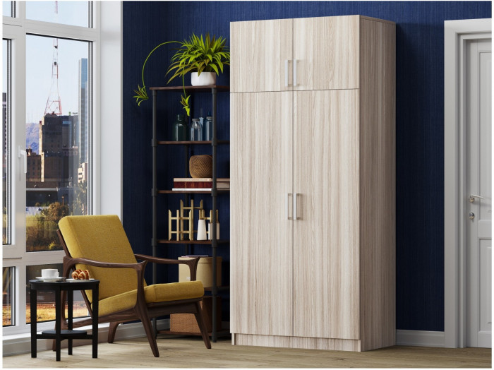 Шкаф №2 2х створчатый (Ясень шимо темный / светлый)