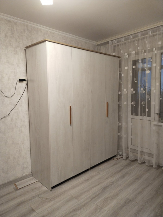 Шкаф четырехдверный "Скандинавия" - Бетон пайн светлый/Дуб наварра